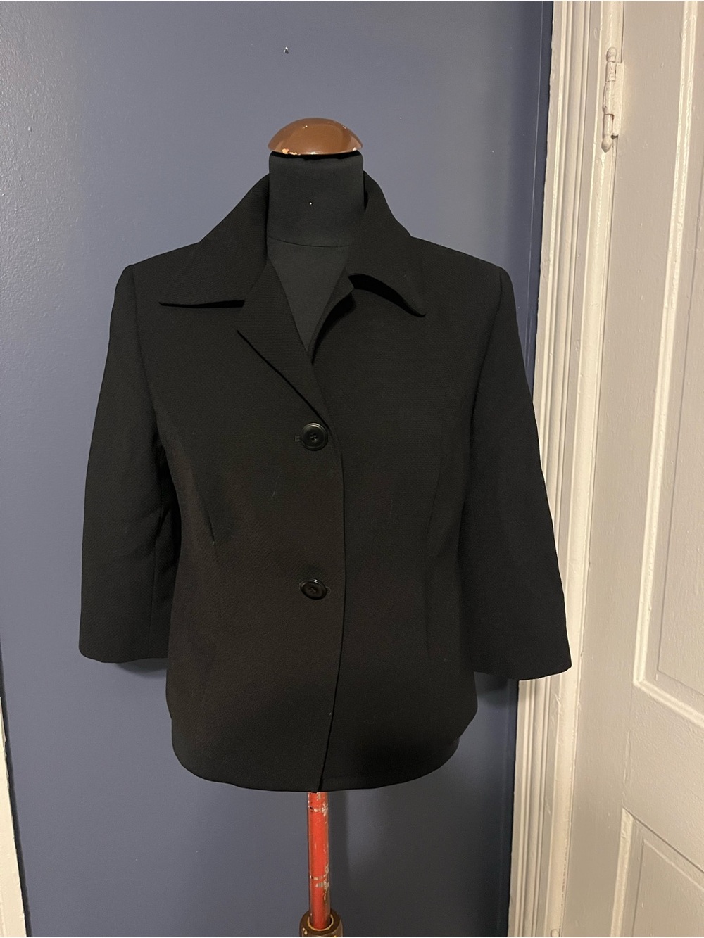 LOFT Black 3/4 Sleeve Tailored Blazer